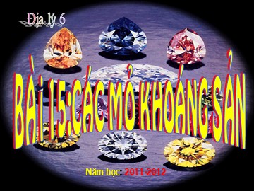 Bài giảng Địa lý Lớp 6 - Bài 15 Các mỏ khoáng sản - Năm học 2011-2012